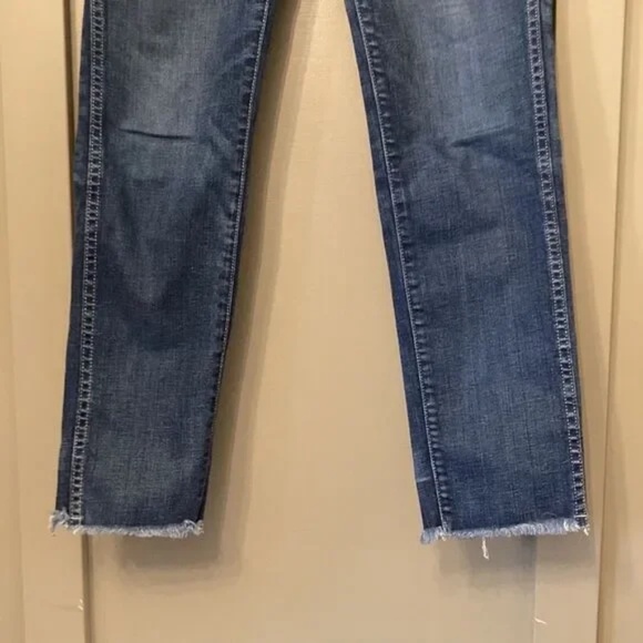 Madewell Slim Straight High Rise Jeans Raw Hem Size 26 - Picture 5 of 10
